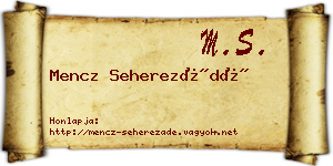 Mencz Seherezádé névjegykártya